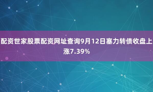 配资世家股票配资网址查询9月12日塞力转债收盘上涨7.39%